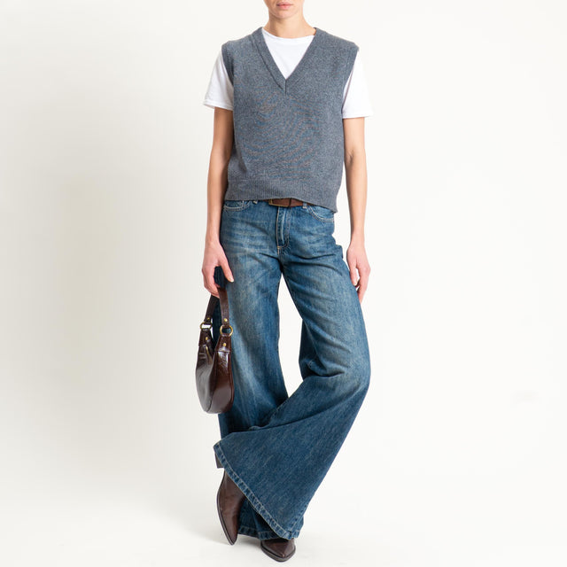 Tensione in-Maglia smanicata misto cashmere - antracite