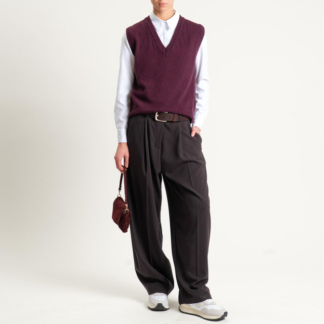 Tensione in-Maglia smanicata misto cashmere - Bordeaux