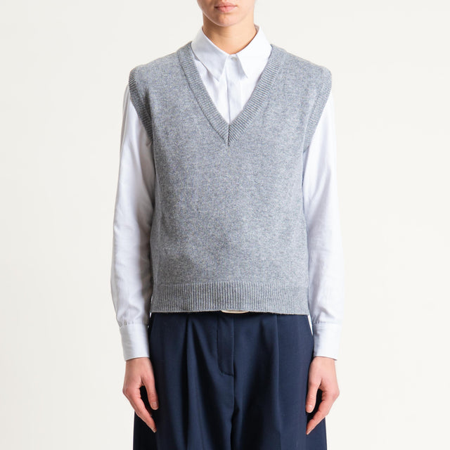 Tensione in-Maglia smanicata misto cashmere - grigio