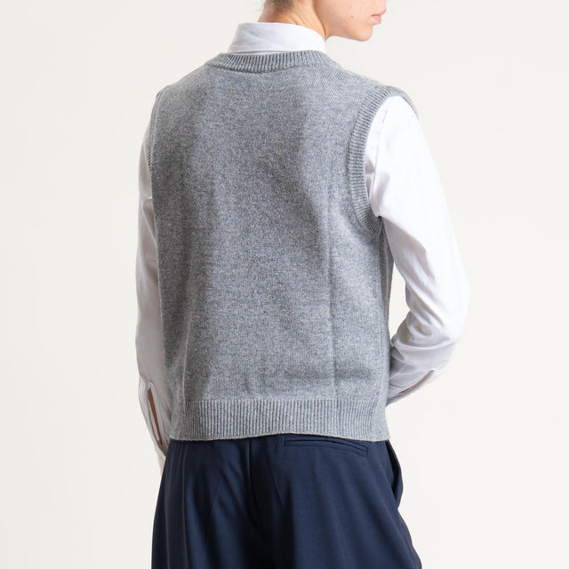 Tensione in-Maglia smanicata misto cashmere - grigio