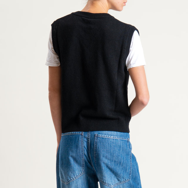 Tensione in-Maglia smanicata misto cashmere - nero