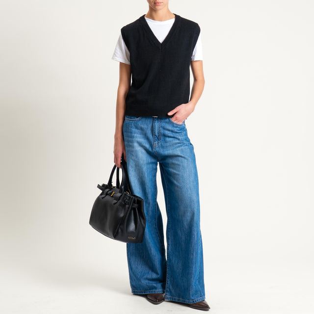 Tensione in-Maglia smanicata misto cashmere - nero