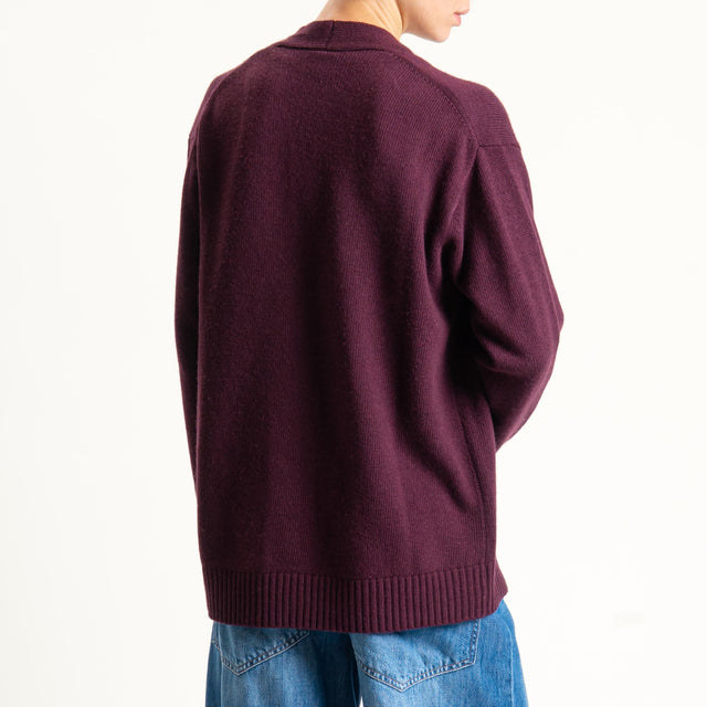 Tensione in-Cardigan oversize misto cashmere - Bordeaux