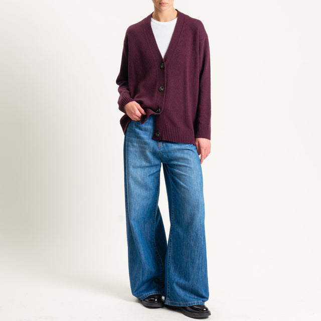 Tensione in-Cardigan misto cashmere - Bordeaux