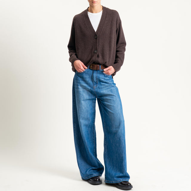 Tensione in-Cardigan oversize misto cashmere - moro