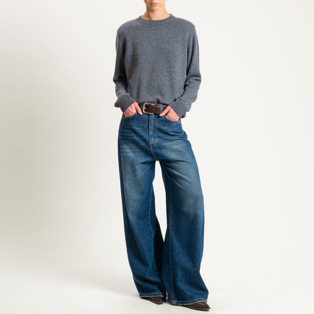 Tensione in-Maglia misto cashmere girocollo con spalline - antracite