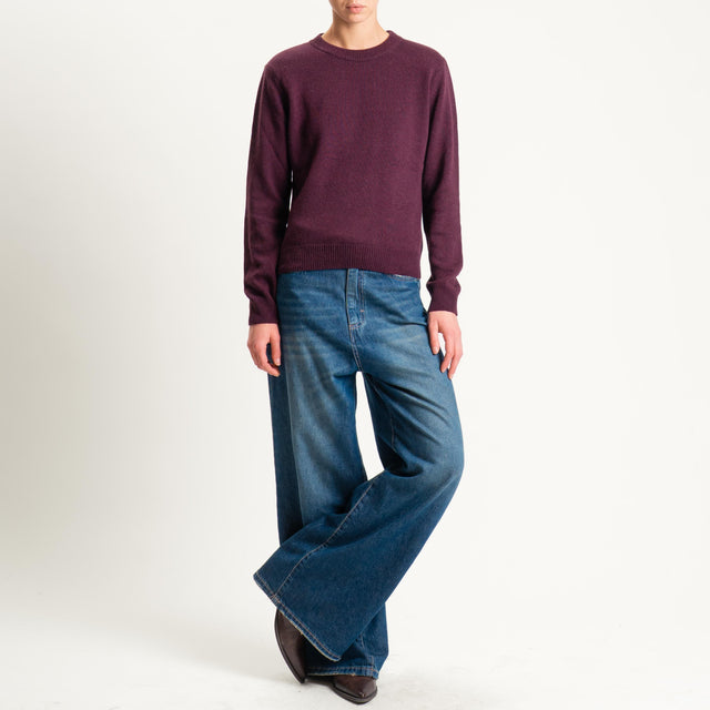 Tensione in-Maglia misto cashmere girocollo con spalline - Bordeaux