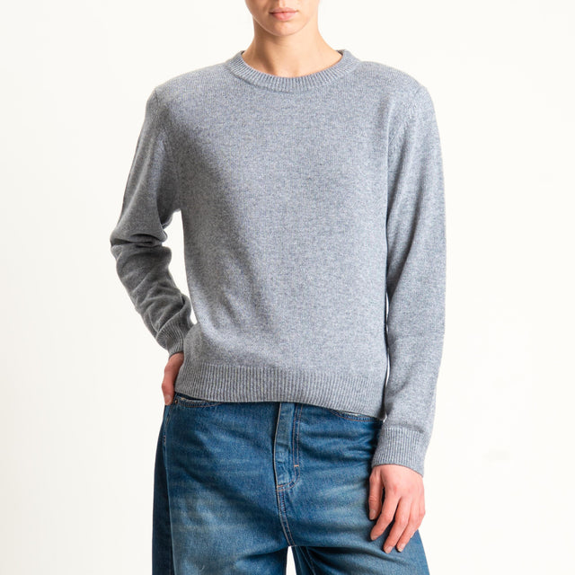 Tensione in-Maglia misto cashmere girocollo con spalline - grigio