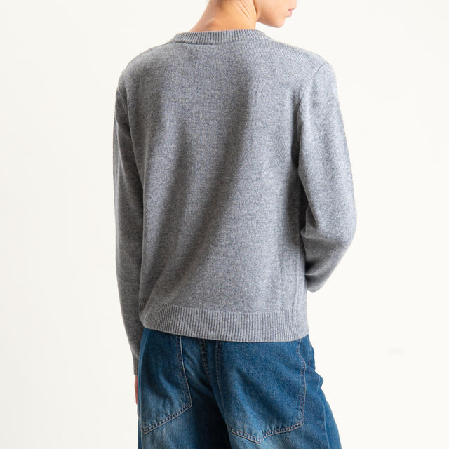 Tensione in-Maglia misto cashmere girocollo con spalline - grigio