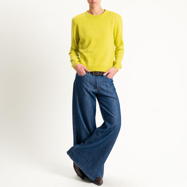 Tensione in-Maglia misto cashmere regular fit girocollo con spalline - lime