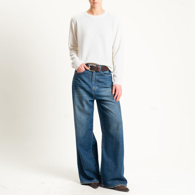 Tensione in-Maglia misto cashmere girocollo con spalline - panna