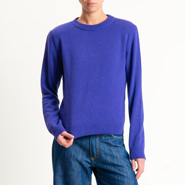 Tensione in-Maglia misto cashmere regular fit girocollo con spalline - viola