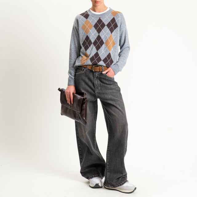 Tensione in-Maglia rombi misto cashmere - grigio/moro/camel