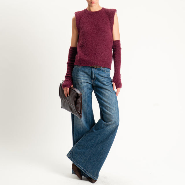 Tensione in-Maglia mohair elasticizzato con manico - Bordeaux