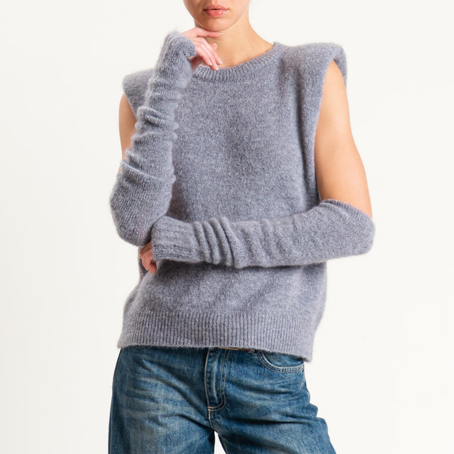 Tensione in-Maglia mohair elasticizzato con manico - grigio