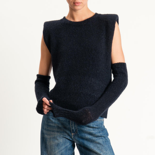 Tensione in-Maglia mohair elasticizzato con manico - nero
