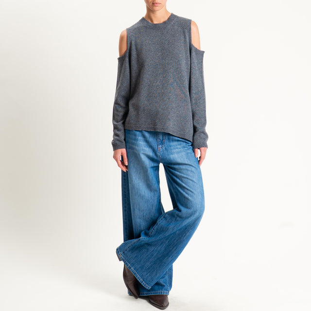 Tensione in-Maglia cut out misto cashmere - antracite