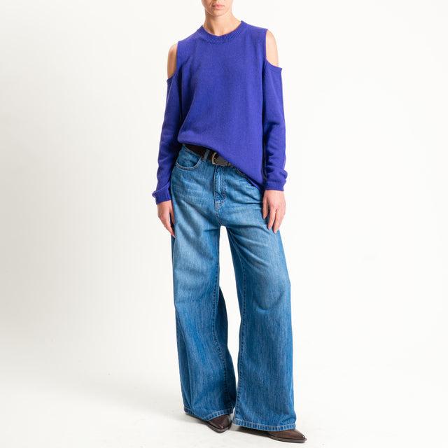 Tensione in-Maglia cut out misto cashmere - viola