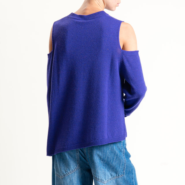 Tensione in-Maglia cut out misto cashmere - viola