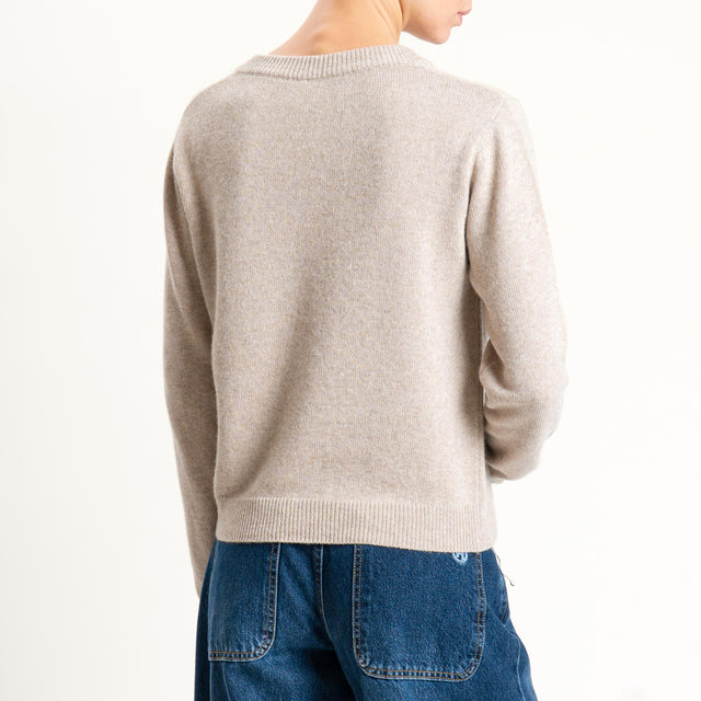 Tensione in-Maglia scollo v misto cashmere - casha