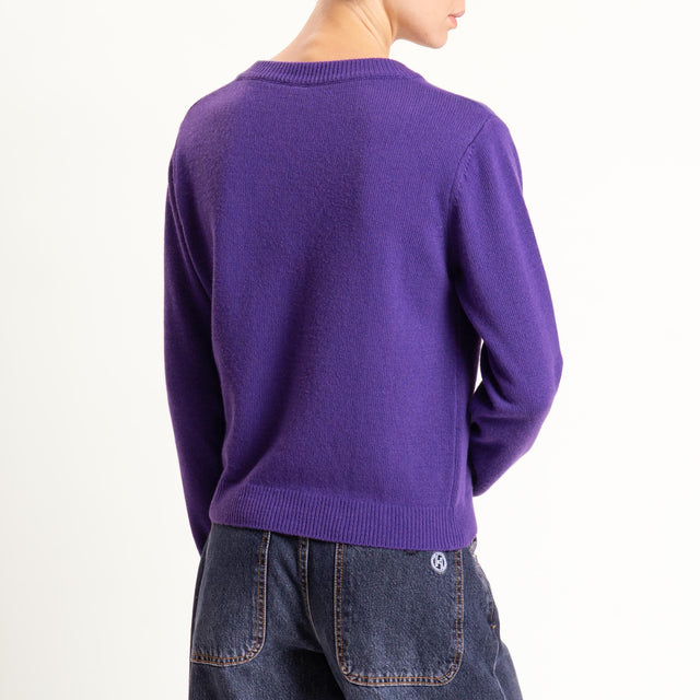 Tensione in-Maglia scollo v misto cashmere - viola