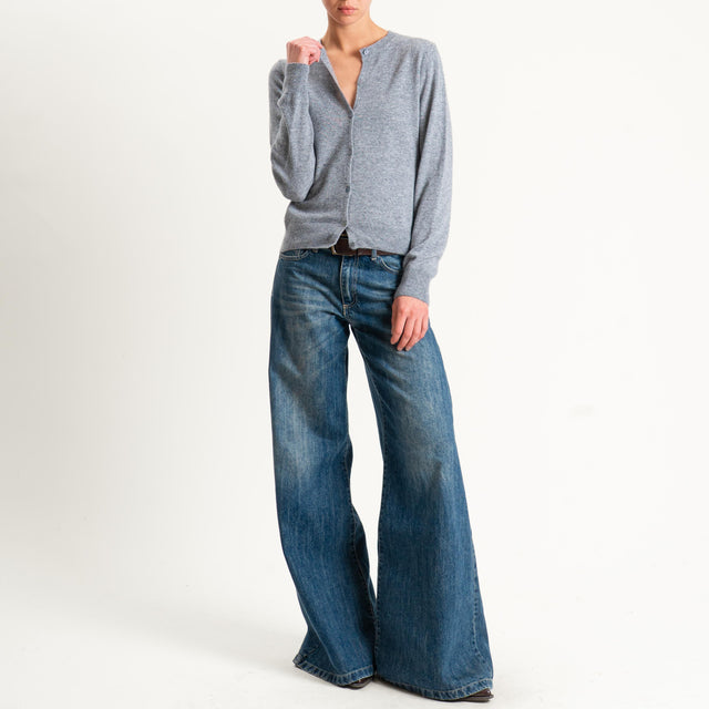 Tensione in-Cardigan girocollo misto cashmere - grigio