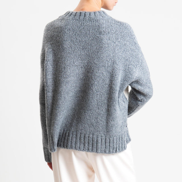 Tensione in-Maglia rombi argyle misto lana - grigio/burro/camel