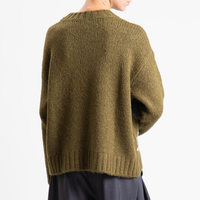 Tensione in-Maglia rombi argyle misto lana - militare/grigio/antracite