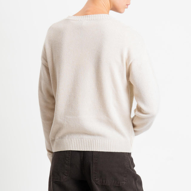 Tensione in-Maglia rombi argyle misto cashmere - burro/moro/camel/oro