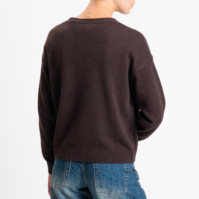 Tensione in-Maglia rombi argyle misto cashmere filo lurex - moro/camel/azzurro/oro