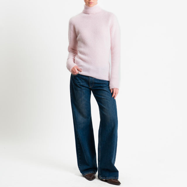 Tensione in-Maglia mohair collo alto - rosa