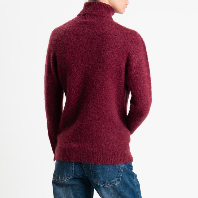 Tensione in-Maglia mohair collo alto - Bordeaux