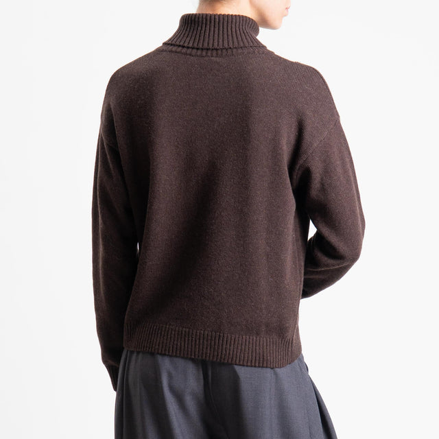 Tensione in-Maglia collo alto rombi argyle misto cashmere - marrone/beige/antracite