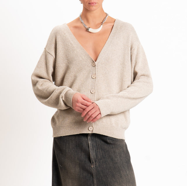 Tensione in-Cardigan doppio scollo v LANA/CASHMERE - cacha