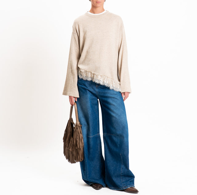 Tensione in-Maglia asimmetrica misto lana/cashmere - casha