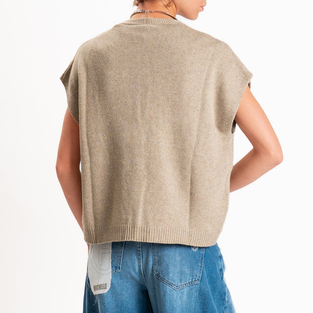 Tensione in-Gilet a scatola misto cashmere - cacha