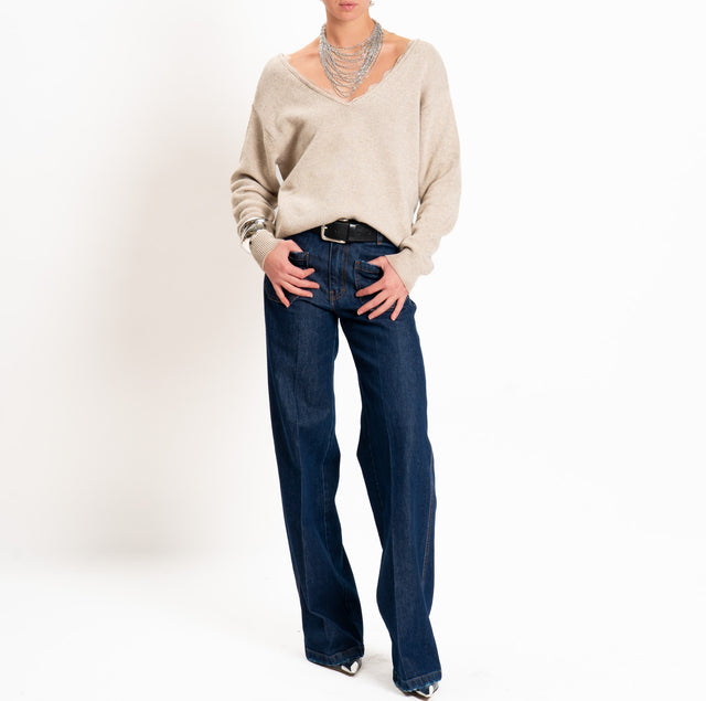 Tensione in-Maglia misto cashmere doppio scollo v - cacha