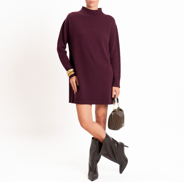 Tensione in-Abito misto lana/cashmere collo montat - Bordeaux