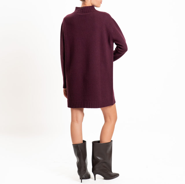 Tensione in-Abito misto lana/cashmere collo montat - Bordeaux