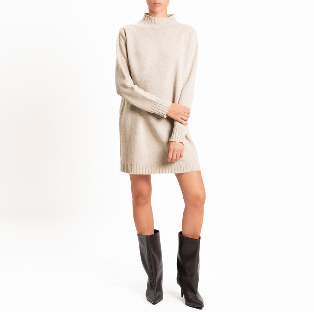 Tensione in-Abito misto lana/cashmere collo montat - casha
