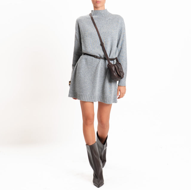 Tensione in-Abito misto lana/cashmere collo montat - grigio melange