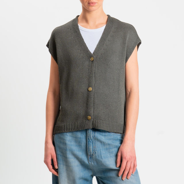 Tensione in-Gilet in maglia tre bottoni - militare