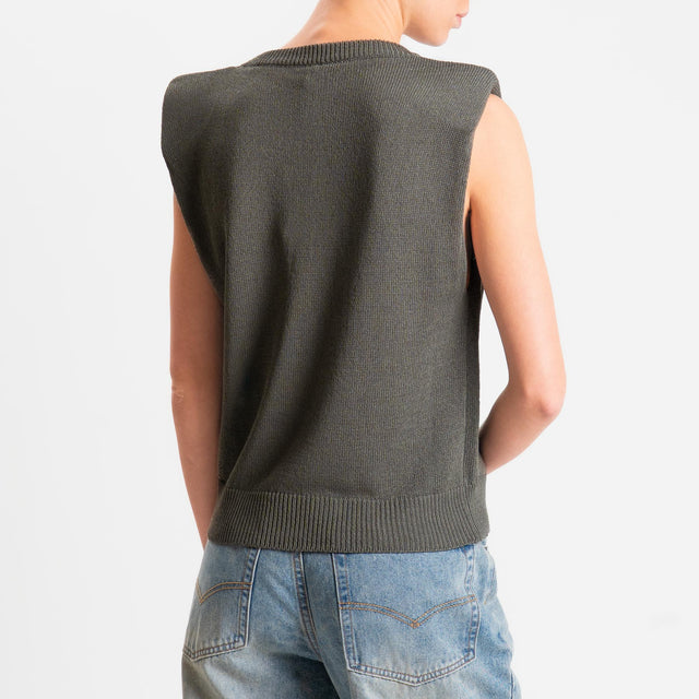 Tensione in-Maglia smanicata con spalline - militare