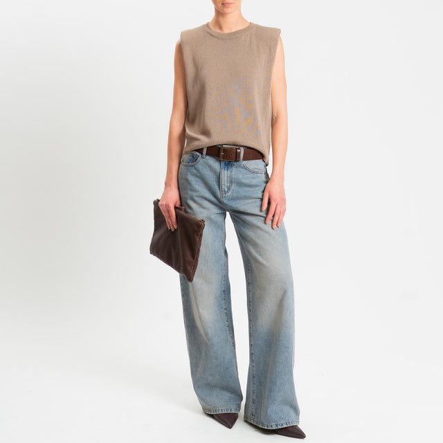 Tensione in-Maglia smanicata con spalline - taupe