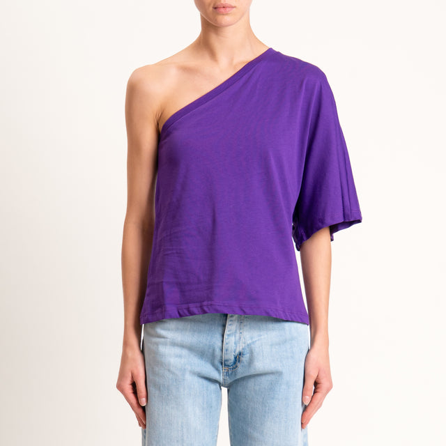 Tensione in-T-shirt monospalla - viola