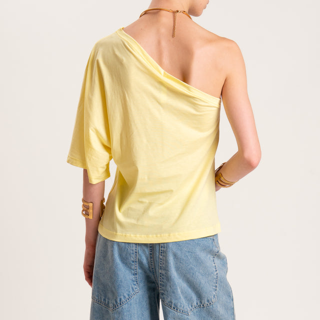 Tensione in-T-shirt monospalla - giallo