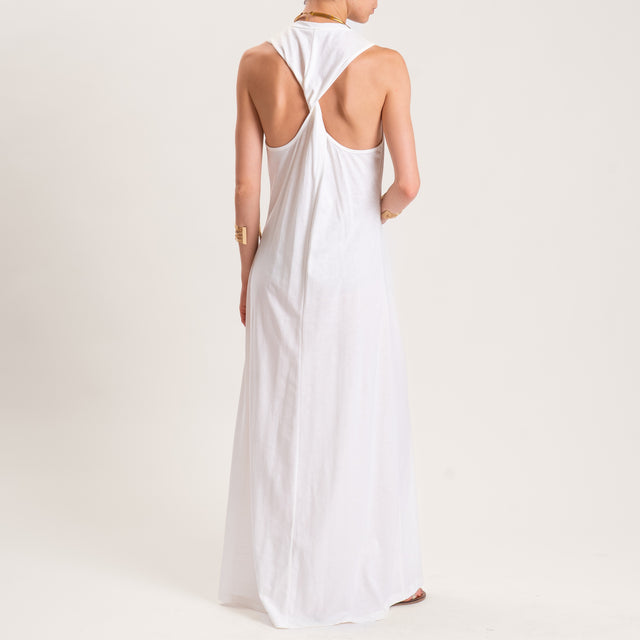 Tensione in-Abito smanicato incrociato dietro in jersey di cotone - panna