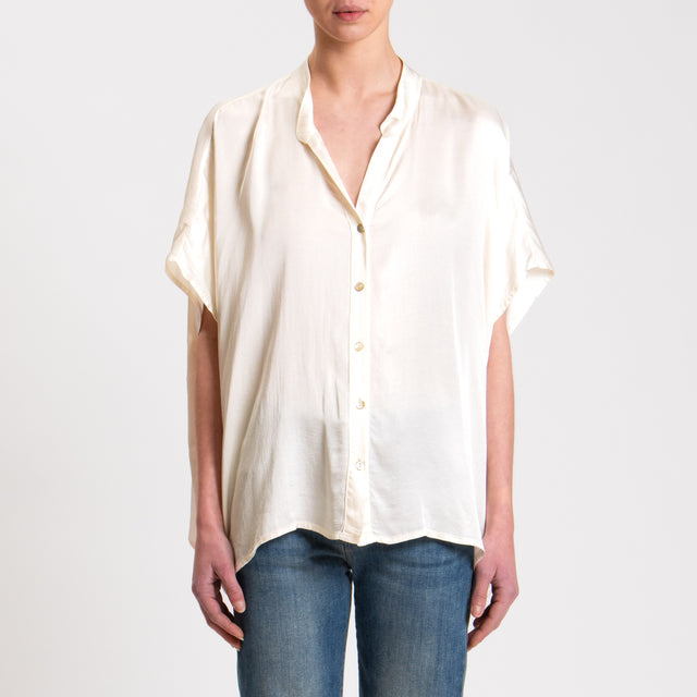 Tensione in-Camicia satin manica scesa - burro