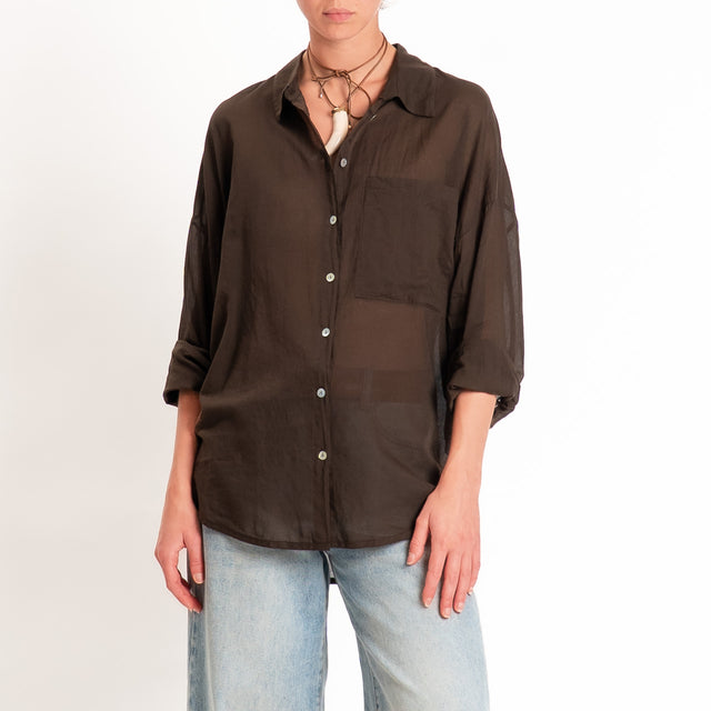 Tensione in-Camicia mussola con taschino - caffe'