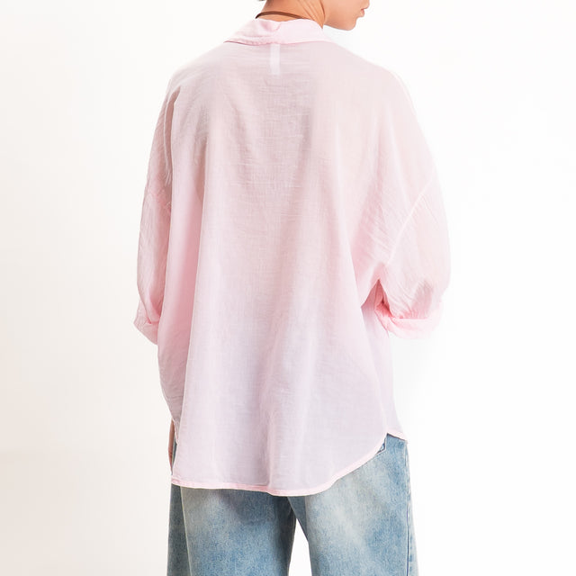 Tensione in-Camicia mussola con taschino - rose